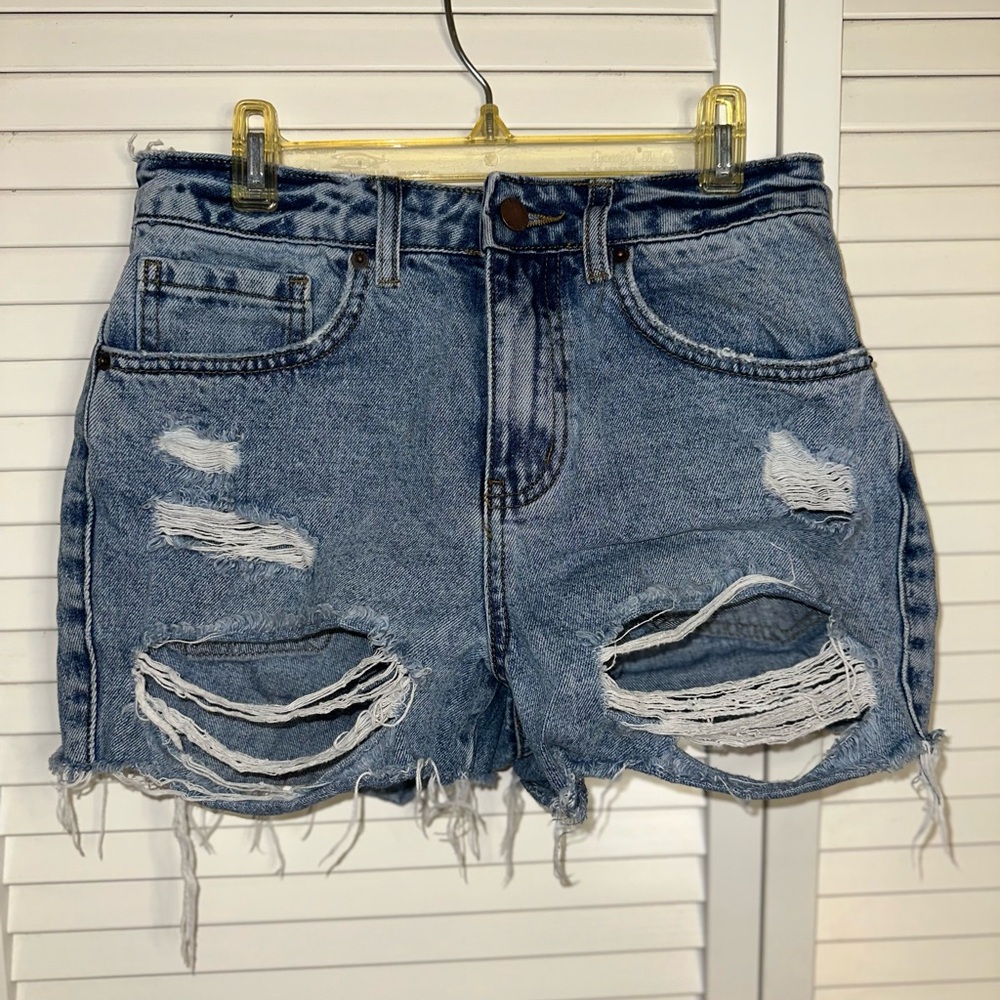 O'Neill Blue Distressed Jean Shorts